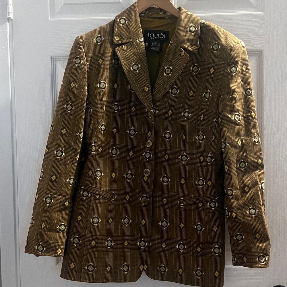 Laurel Brown Patterned Blazer - image 1